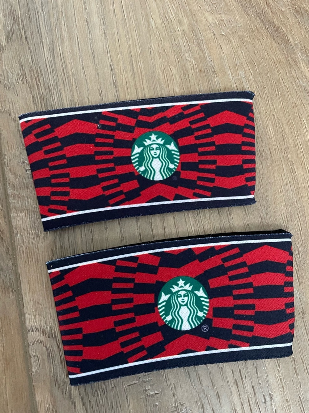 Starbucks World Cup Red & Black Reusable Cup Sleeve - Set of 2